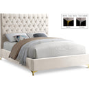  Color_Cream  Size_King  -- Cruz Cream Velvet Upholstered King Bed IMAGE 1