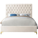  Color_Cream  Size_King  -- Cruz Cream Velvet Upholstered King Bed IMAGE 6