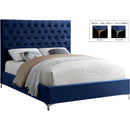  Color_Navy  Size_King  -- Cruz Navy Velvet Upholstered King Bed IMAGE 2