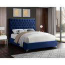  Color_Navy  Size_King  -- Cruz Navy Velvet Upholstered King Bed IMAGE 3