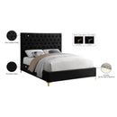  Color_Black  Size_Queen  -- Cruz Black Velvet Upholstered Queen Bed IMAGE 10