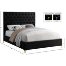 Meridian Cruz Black Velvet Queen Bed IMAGE 9