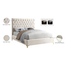  Color_Cream  Size_Queen  -- Cruz Cream Velvet Upholstered Queen Bed IMAGE 10