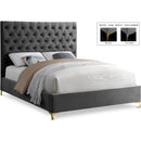  Color_Grey  Size_Queen  -- Cruz Grey Velvet Upholstered Queen Bed IMAGE 1