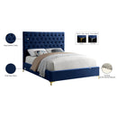  Color_Navy  Size_Queen  -- Cruz Navy Velvet Upholstered Queen Bed IMAGE 10
