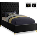  Color_Black Size_Twin -- Meridian Cruz Upholstered Panel Bed IMAGE 1