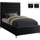  Color_Black  Size_Twin  -- Cruz Black Velvet Upholstered Twin Bed IMAGE 2