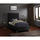  Color_Black  Size_Twin  -- Cruz Black Velvet Upholstered Twin Bed IMAGE 4