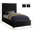  Color_Black  Size_Twin  -- Cruz Black Velvet Upholstered Twin Bed IMAGE 5