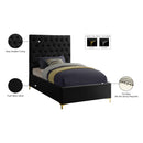  Color_Black  Size_Twin  -- Cruz Black Velvet Upholstered Twin Bed IMAGE 6