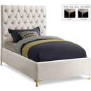  Color_Cream  Size_Twin  -- Cruz Cream Velvet Upholstered Twin Bed IMAGE 1