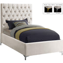  Color_Cream  Size_Twin  -- Cruz Cream Velvet Upholstered Twin Bed IMAGE 2