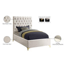  Color_Cream  Size_Twin  -- Cruz Cream Velvet Upholstered Twin Bed IMAGE 6