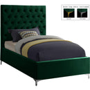  Color_Green  Size_Twin  -- Cruz Green Velvet Upholstered Twin Bed IMAGE 2