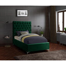  Color_Green  Size_Twin  -- Cruz Green Velvet Upholstered Twin Bed IMAGE 4