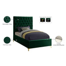  Color_Green  Size_Twin  -- Cruz Green Velvet Upholstered Twin Bed IMAGE 6