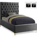 Color_Grey Size_Twin -- Cruz Grey Velvet Upholstered Twin Bed IMAGE 1