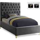  Color_Grey  Size_Twin  -- Cruz Grey Velvet Upholstered Twin Bed IMAGE 1