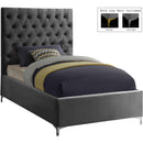  Color_Grey  Size_Twin  -- Cruz Grey Velvet Upholstered Twin Bed IMAGE 2