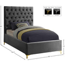  Color_Grey  Size_Twin  -- Cruz Grey Velvet Upholstered Twin Bed IMAGE 5