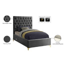  Color_Grey  Size_Twin  -- Cruz Grey Velvet Upholstered Twin Bed IMAGE 6