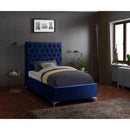  Color_Navy  Size_Twin  -- Cruz Navy Velvet Upholstered Twin Bed IMAGE 4