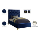  Color_Navy  Size_Twin  -- Cruz Navy Velvet Upholstered Twin Bed IMAGE 6
