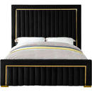  Color_Black  Size_Queen  -- Dolce Black Velvet Upholstered Queen Bed IMAGE 3