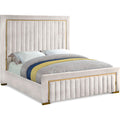  Color_Cream Size_Queen -- Dolce Cream Velvet Upholstered Queen Bed IMAGE 1