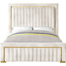  Color_Cream  Size_Queen  -- Dolce Cream Velvet Upholstered Queen Bed IMAGE 3