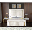 Color_Cream  Size_Queen  -- Dolce Cream Velvet Upholstered Queen Bed IMAGE 4