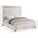  Color_Cream  Size_Queen  -- Dolce Cream Velvet Upholstered Queen Bed IMAGE 5