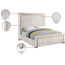  Color_Cream  Size_Queen  -- Dolce Cream Velvet Upholstered Queen Bed IMAGE 6