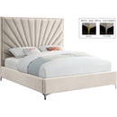  Color_Cream  Size_Full  -- Eclipse Cream Velvet Upholstered Full Bed IMAGE 2
