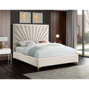  Color_Cream  Size_Full  -- Eclipse Cream Velvet Upholstered Full Bed IMAGE 4