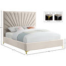  Color_Cream  Size_Full  -- Eclipse Cream Velvet Upholstered Full Bed IMAGE 9
