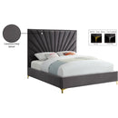 Meridian Eclipse Grey Velvet Full Bed IMAGE 10
