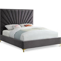  Color_Grey  Size_Full  -- Eclipse Grey Velvet Upholstered Full Bed IMAGE 1