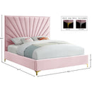 Meridian Eclipse Pink Velvet Full Bed IMAGE 9