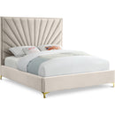 Color_Cream  Size_King  -- Eclipse Cream Velvet Upholstered King Bed IMAGE 1
