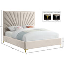  Color_Cream  Size_King  -- Eclipse Cream Velvet Upholstered King Bed IMAGE 9