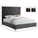 Meridian Eclipse Grey Velvet King Bed IMAGE 9