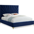  Color_Navy  Size_King  -- Eclipse Navy Velvet Upholstered King Bed IMAGE 1