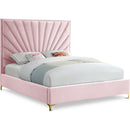  Color_Pink  Size_King  -- Eclipse Pink Velvet Upholstered King Bed IMAGE 1