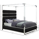 Meridian Encore Black Vegan Leather Queen Bed (4 Boxes) IMAGE 5