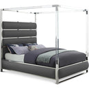  Color_Grey  Size_King  -- Encore Grey Vegan Leather Upholstered King Bed IMAGE 1