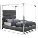  Color_Grey  Size_King  -- Encore Grey Vegan Leather Upholstered King Bed IMAGE 5