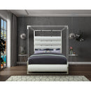  Color_White  Size_King  -- Encore White Vegan Leather Upholstered King Bed IMAGE 4