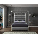  Color_Grey  Size_Queen  -- Encore Grey Vegan Leather Upholstered Queen Bed IMAGE 4