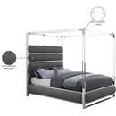  Color_Grey  Size_Queen  -- Encore Grey Vegan Leather Upholstered Queen Bed IMAGE 6